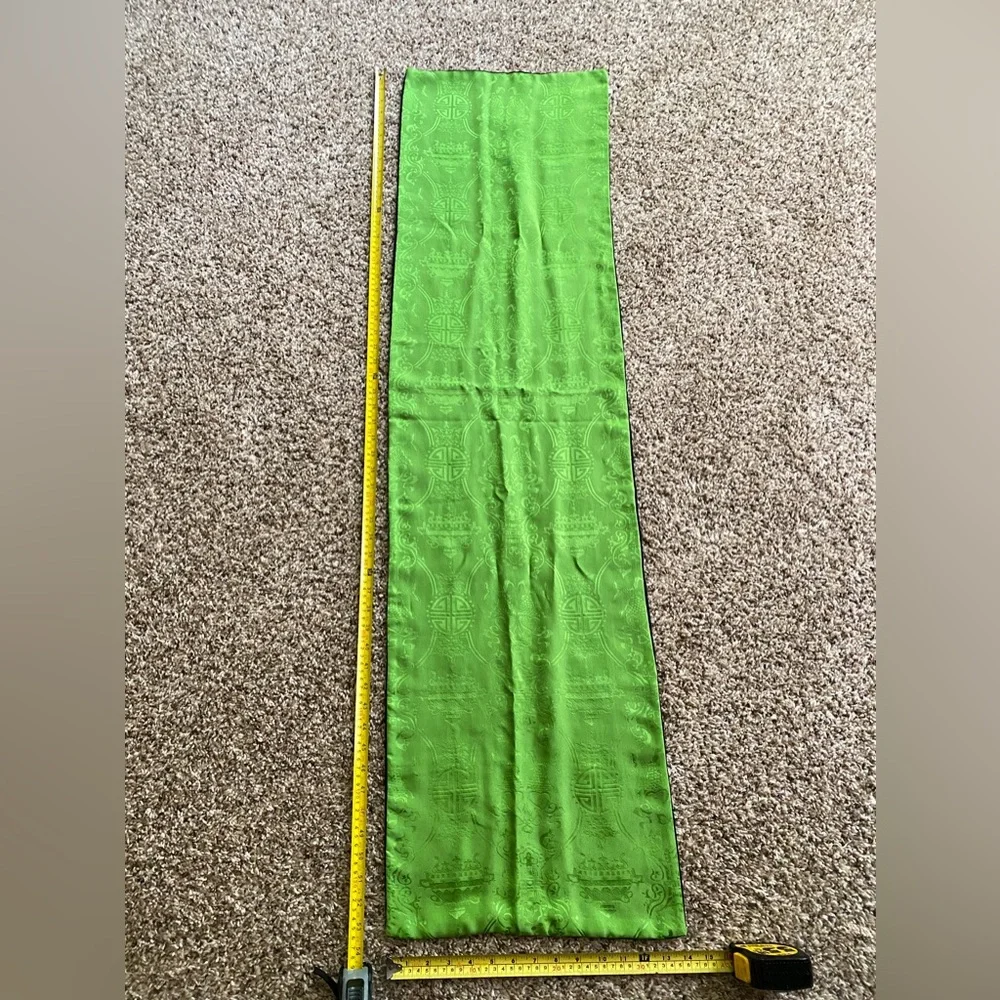 Trends JACQUARD Reversible pure Silk long Scarf green black Two Tone Unisex